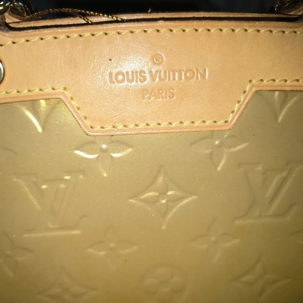 Louis Vuitton Gold and Tan Vernis Shoulder Bag